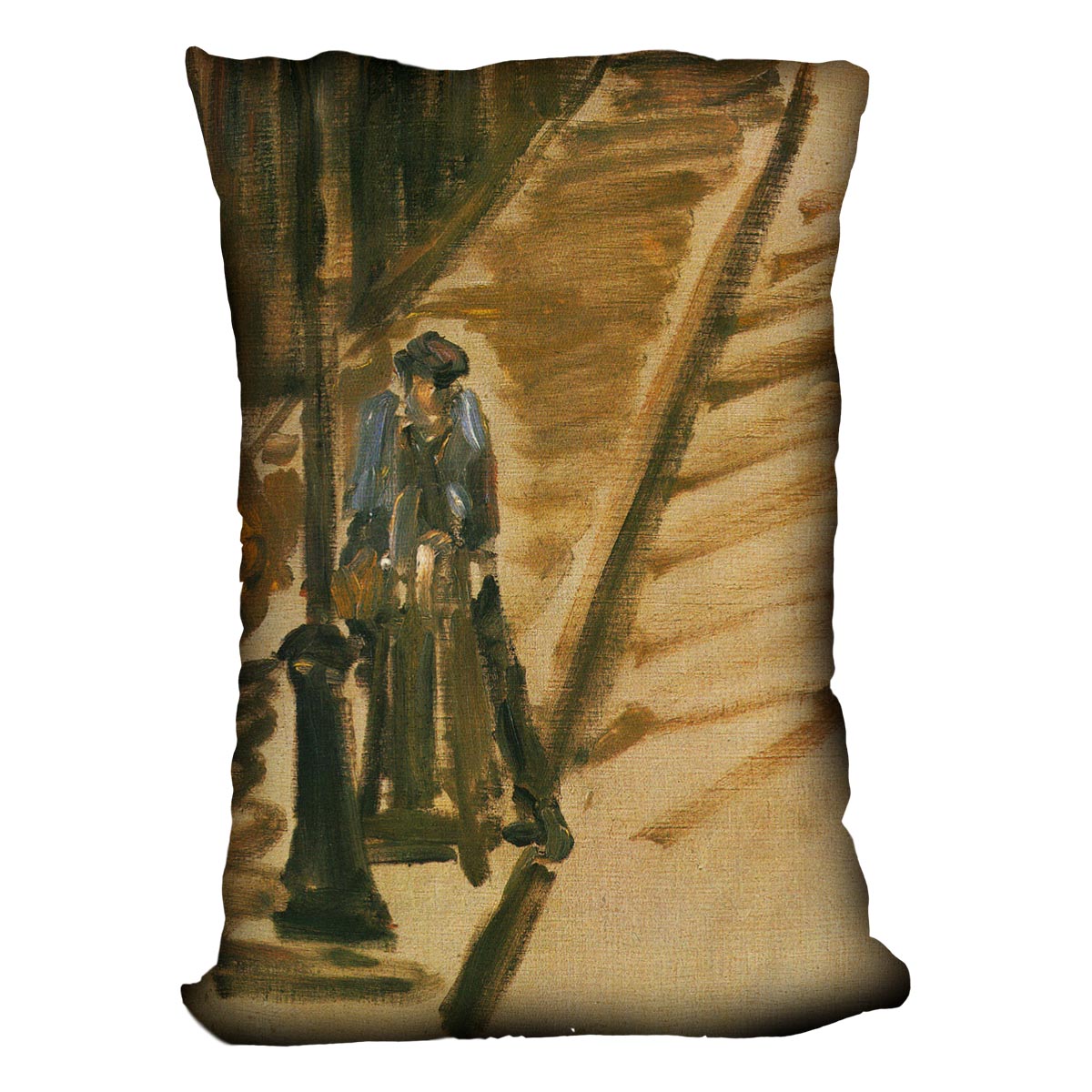 Rue Mossnier with Knife Grinder by Manet Cushion