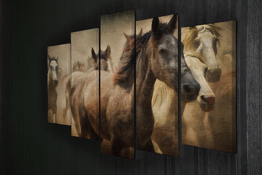 Running Horses 5 Split Panel Canvas - Canvas Art Rocks - 2