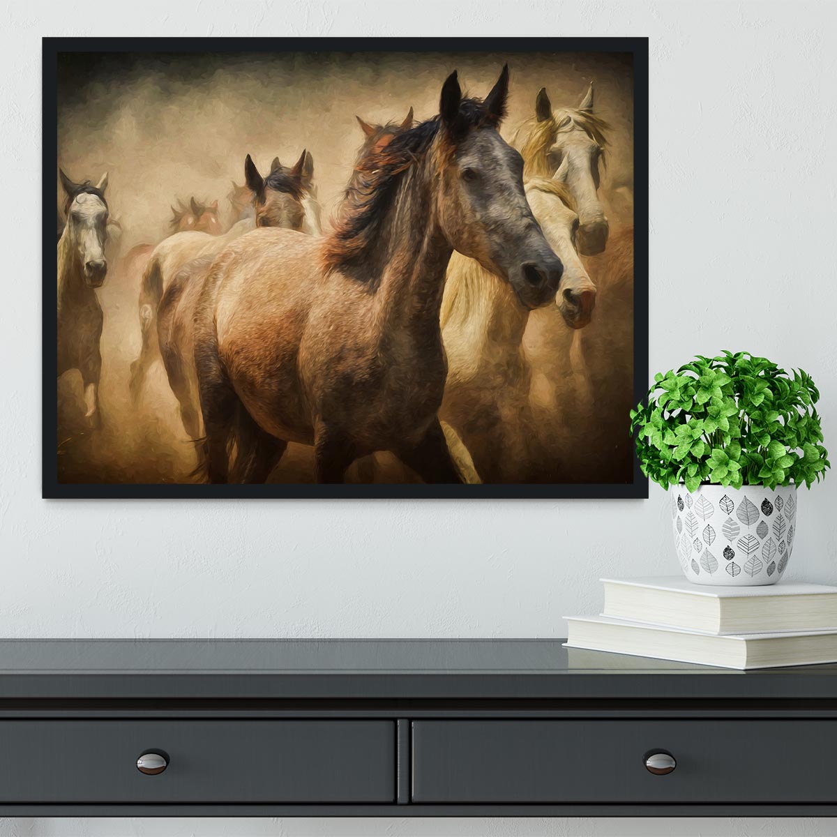 Running Horses Framed Print - Canvas Art Rocks - 2