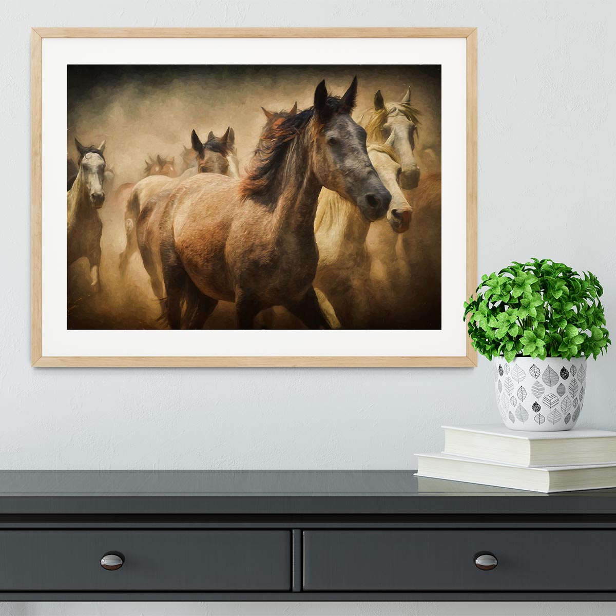 Running Horses Framed Print - Canvas Art Rocks - 3