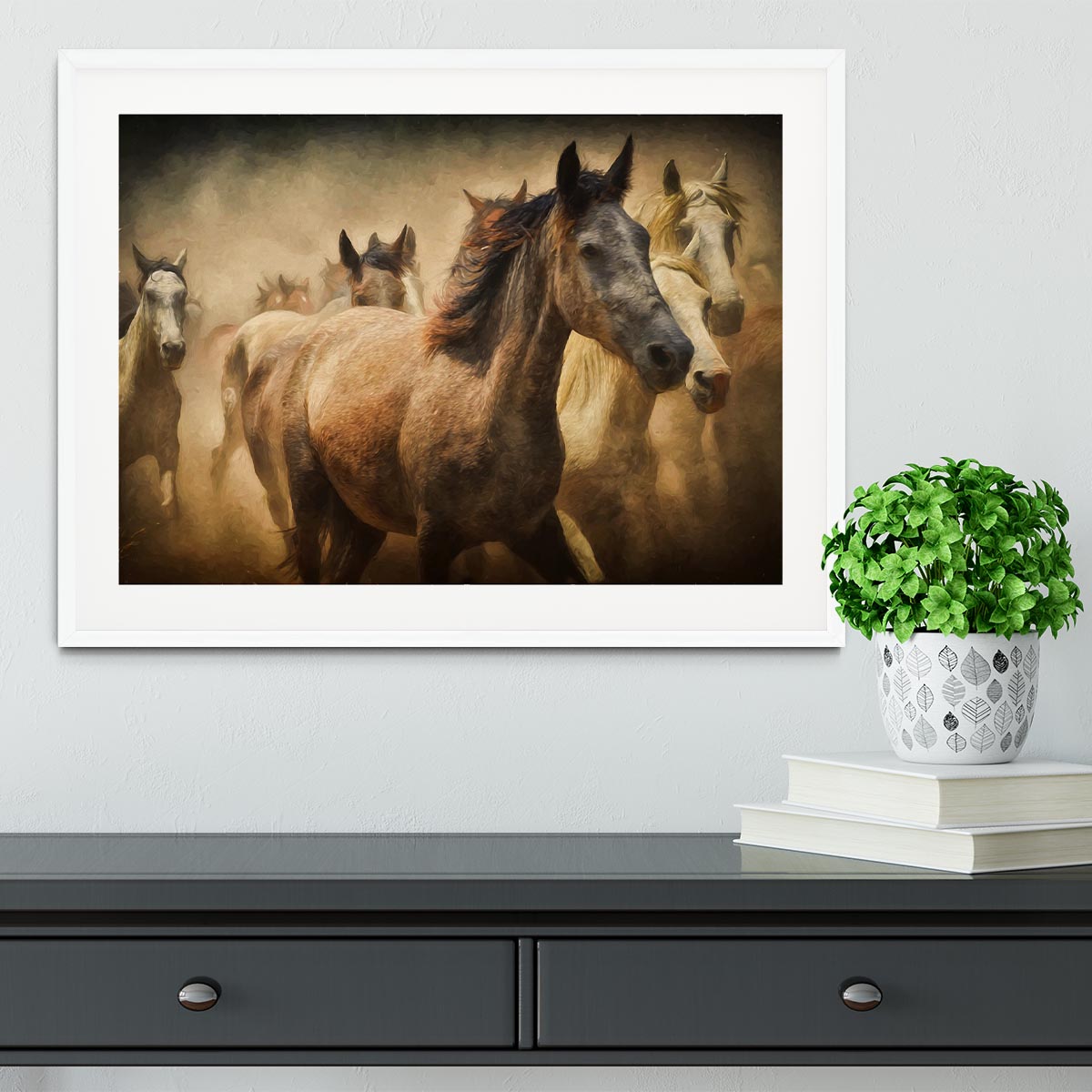 Running Horses Framed Print - Canvas Art Rocks - 5