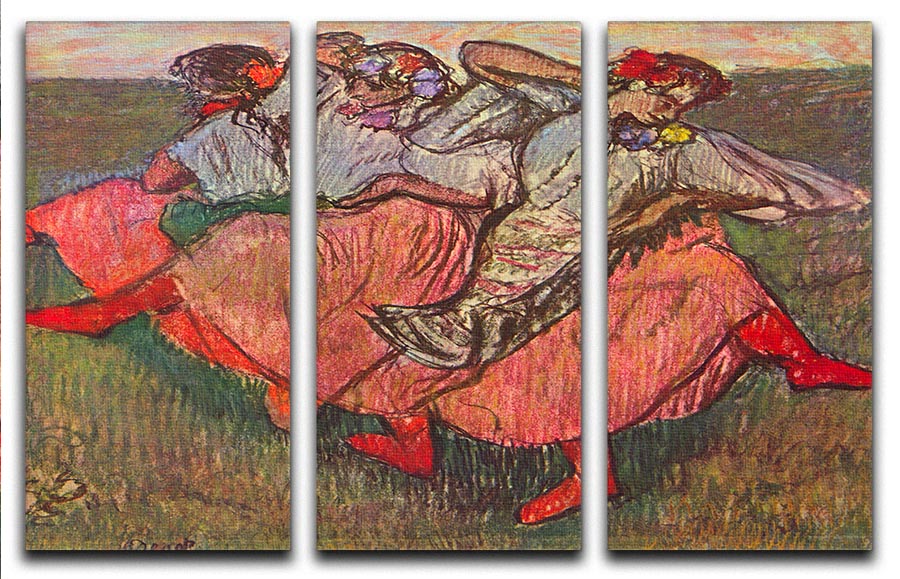 Russian Dancers by Degas 3 Split Panel Canvas Print - Canvas Art Rocks - 1