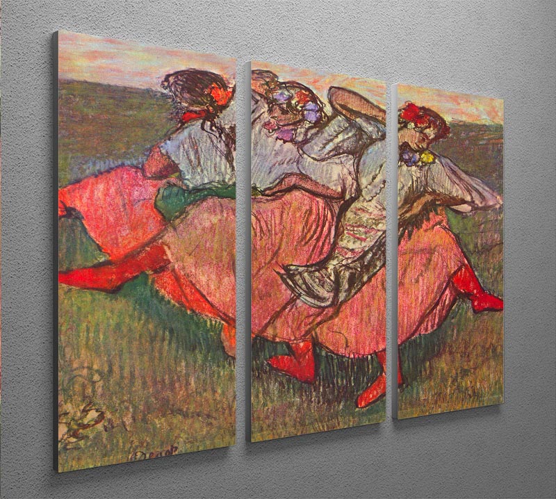 Russian Dancers by Degas 3 Split Panel Canvas Print - Canvas Art Rocks - 2