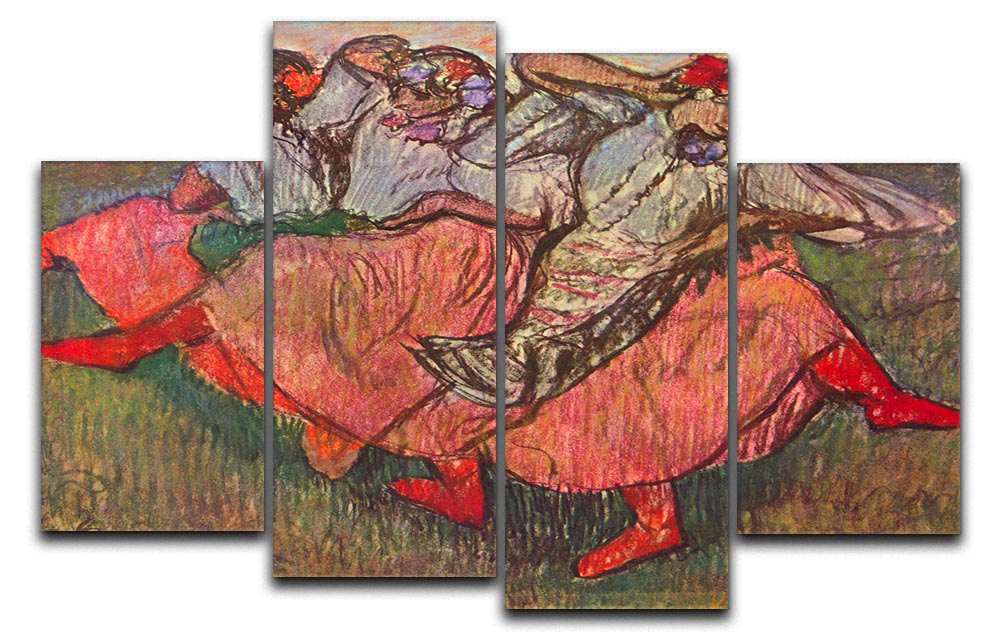 Russian Dancers by Degas 4 Split Panel Canvas - Canvas Art Rocks - 1