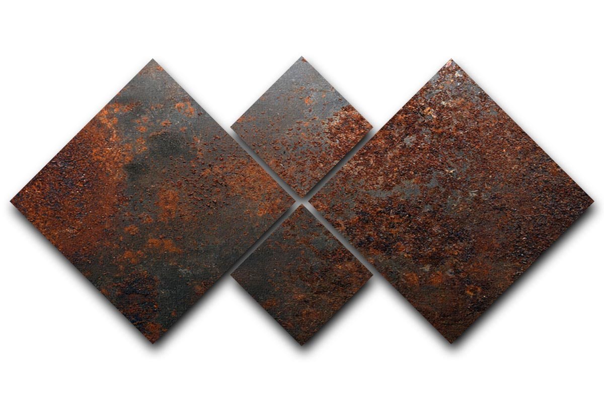 Rusted metal background 4 Square Multi Panel Canvas  - Canvas Art Rocks - 1