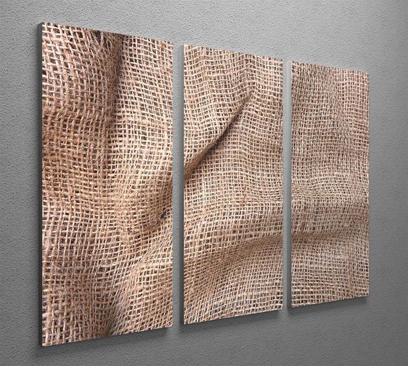 Sackcloth textured 3 Split Panel Canvas Print - Canvas Art Rocks - 2