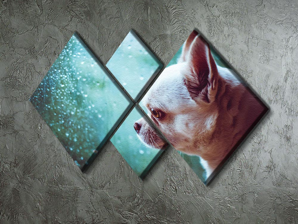 Sad Chihuahua dog 4 Square Multi Panel Canvas - Canvas Art Rocks - 2