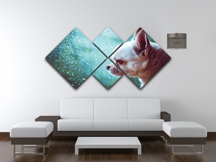 Sad Chihuahua dog 4 Square Multi Panel Canvas - Canvas Art Rocks - 3