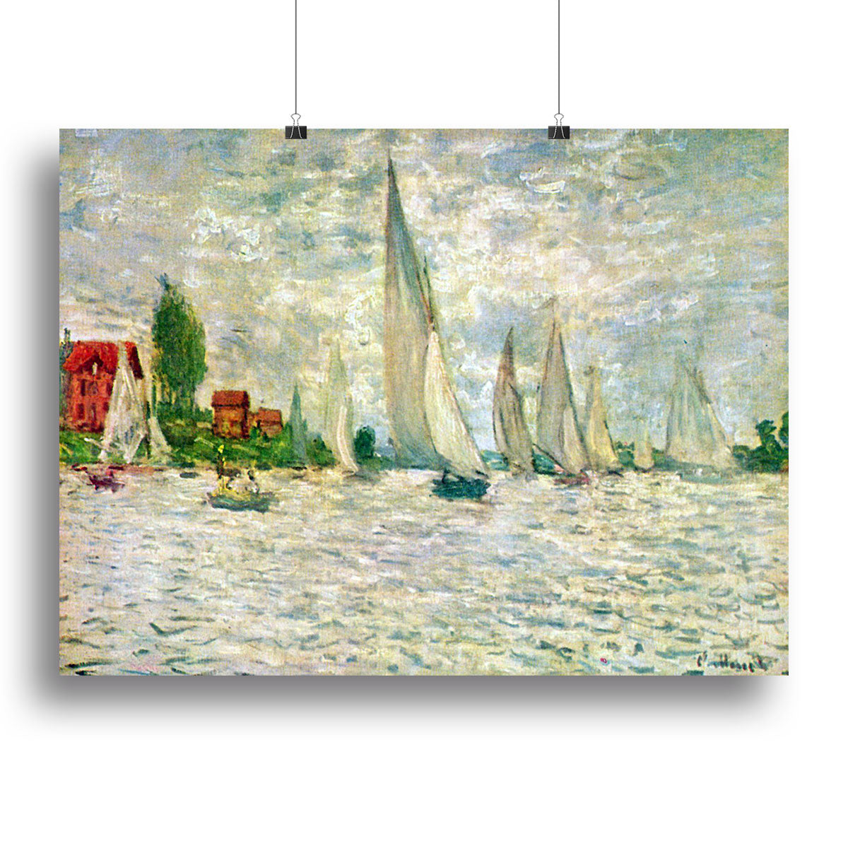 Sailboats regatta in Argenteuil by Monet Canvas Print or Poster - Canvas Art Rocks - 2