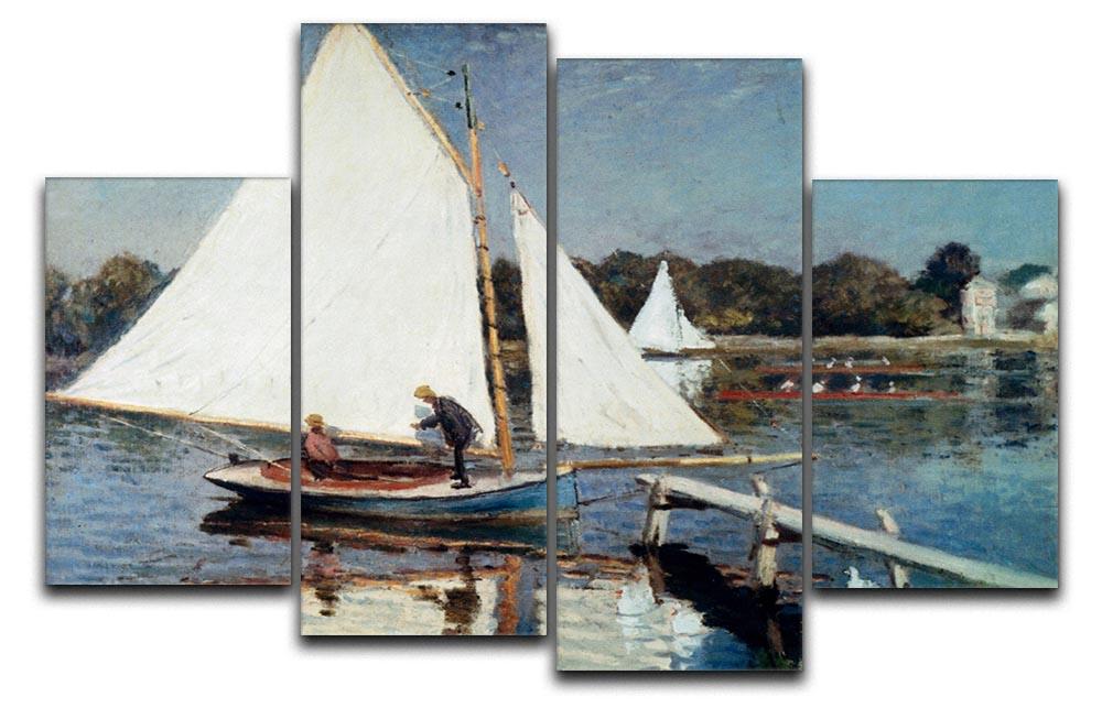 Sailing At Argenteuil 2 by Monet 4 Split Panel Canvas  - Canvas Art Rocks - 1