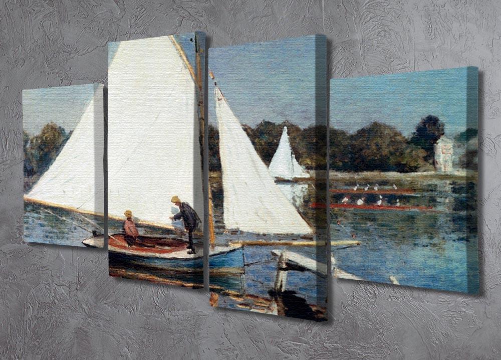 Sailing At Argenteuil 2 by Monet 4 Split Panel Canvas - Canvas Art Rocks - 2