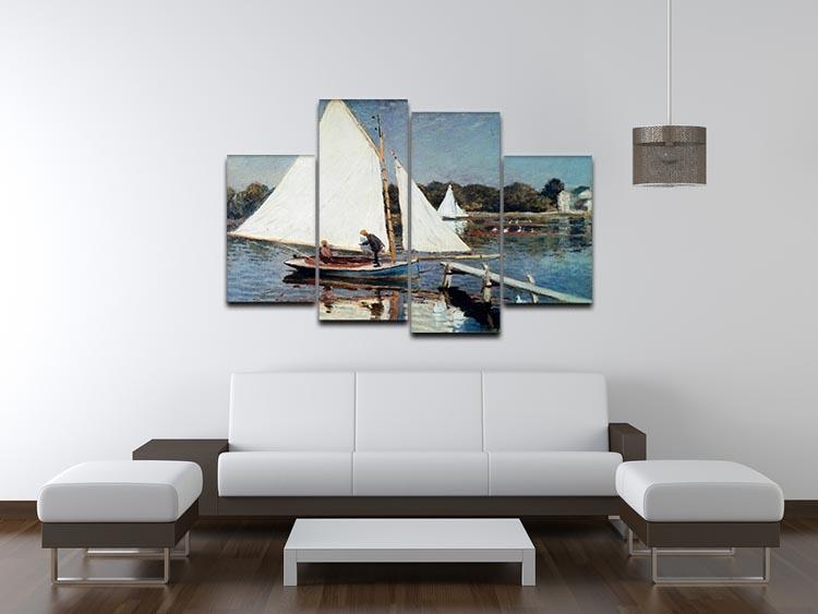 Sailing At Argenteuil 2 by Monet 4 Split Panel Canvas - Canvas Art Rocks - 3