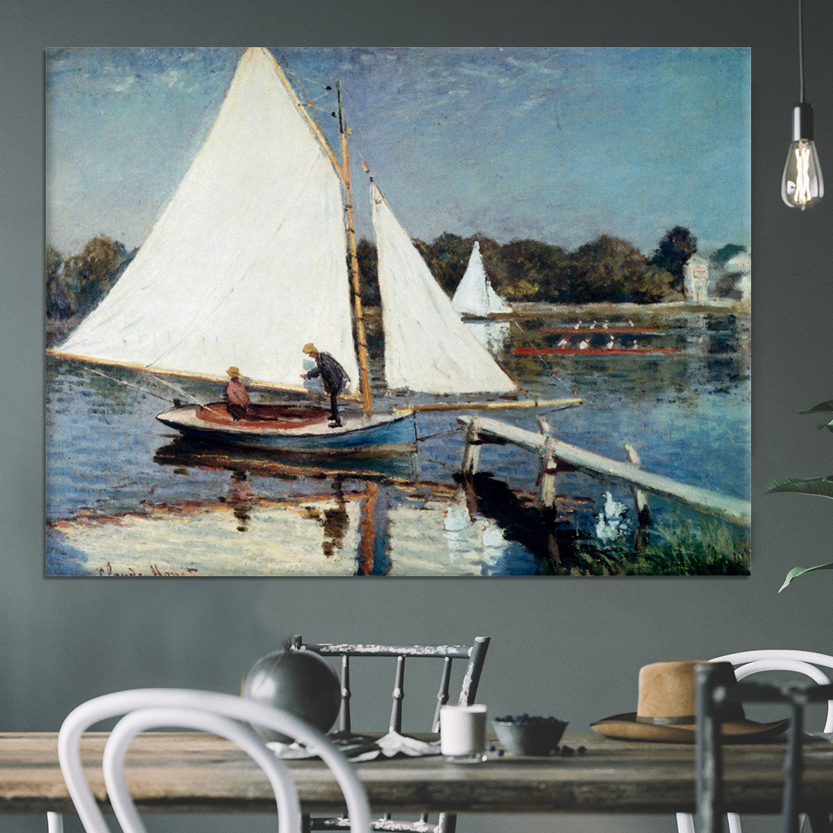 Sailing At Argenteuil 2 by Monet Canvas Print or Poster - Canvas Art Rocks - 3