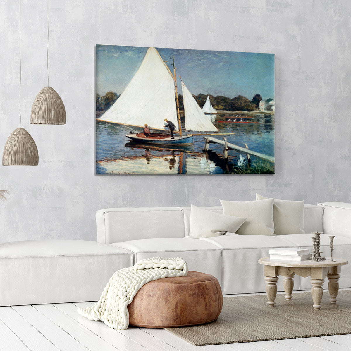 Sailing At Argenteuil 2 by Monet Canvas Print or Poster - Canvas Art Rocks - 6