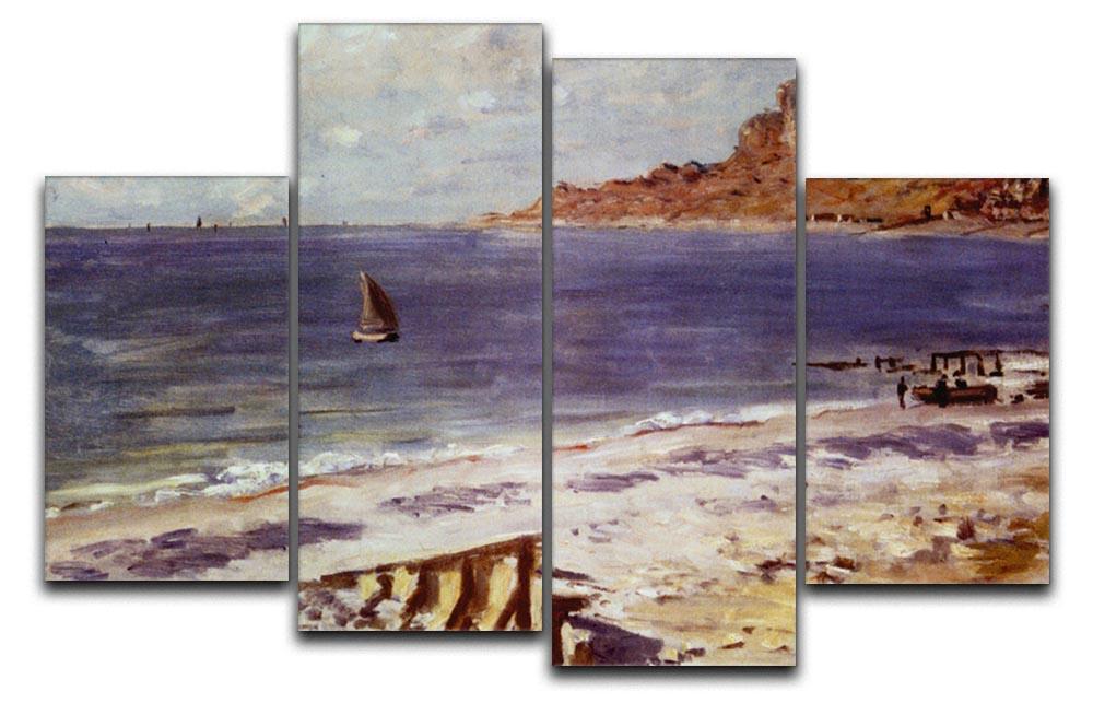 Sailing At Sainte Adresse by Monet 4 Split Panel Canvas  - Canvas Art Rocks - 1