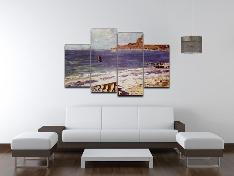 Sailing At Sainte Adresse by Monet 4 Split Panel Canvas - Canvas Art Rocks - 3