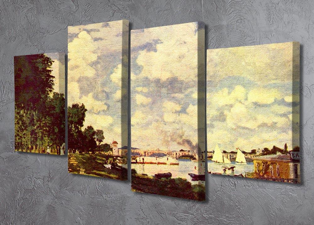 Sailing at Argenteuil by Monet 4 Split Panel Canvas - Canvas Art Rocks - 2