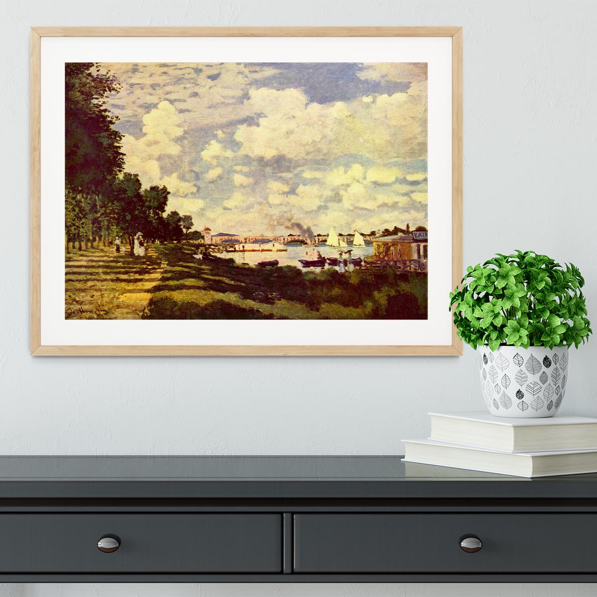 Sailing at Argenteuil by Monet Framed Print - Canvas Art Rocks - 3