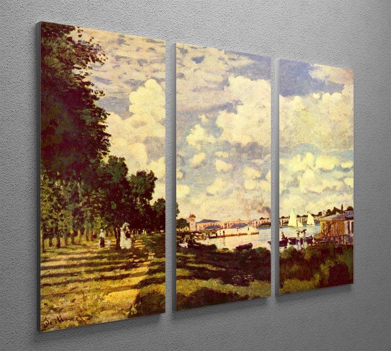 Sailing at Argenteuil by Monet Split Panel Canvas Print - Canvas Art Rocks - 4