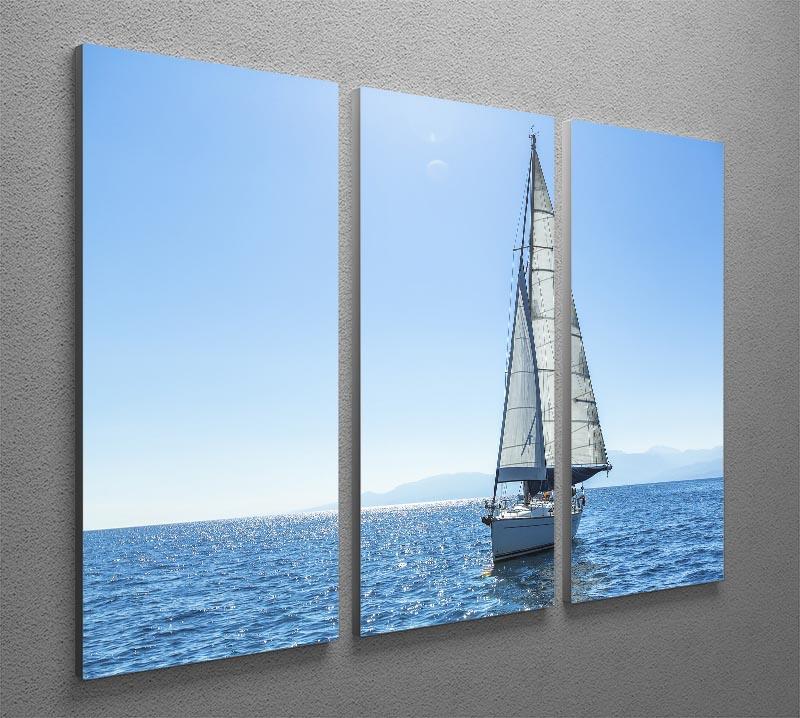 Sailing ship yachts with white sails 3 Split Panel Canvas Print - Canvas Art Rocks - 2