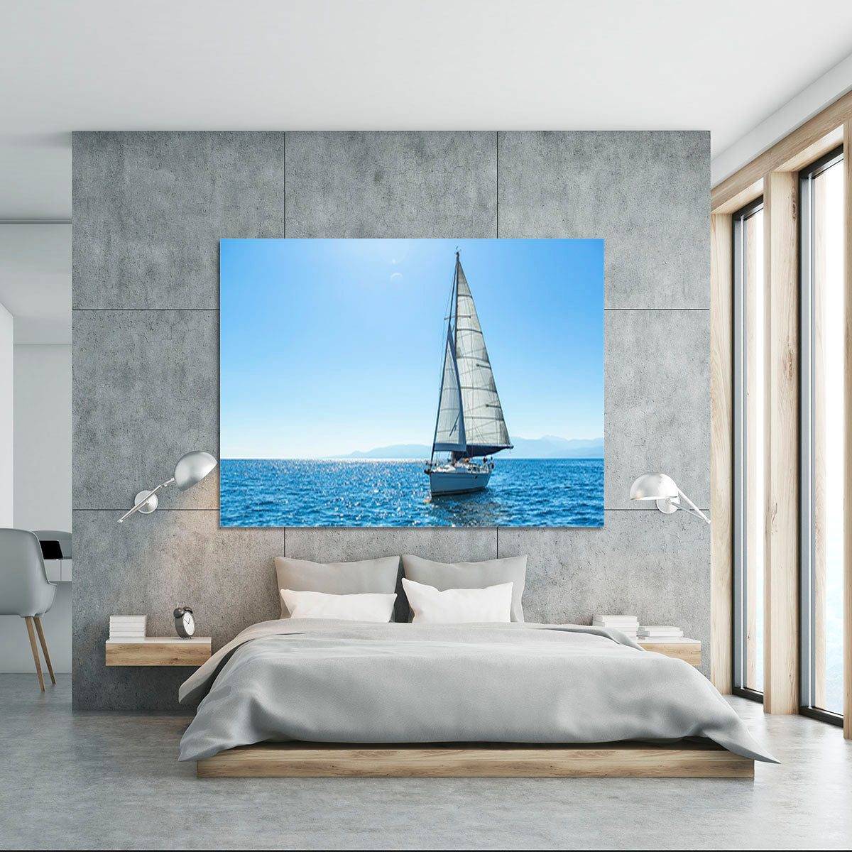 Sailing ship yachts with white sails Canvas Print or Poster - Canvas Art Rocks - 5