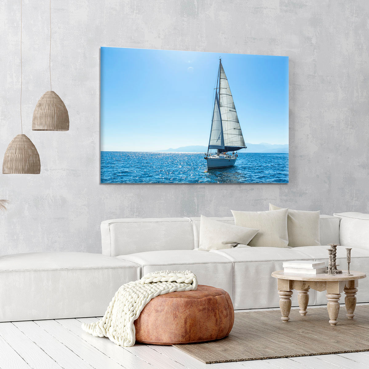 Sailing ship yachts with white sails Canvas Print or Poster - Canvas Art Rocks - 6