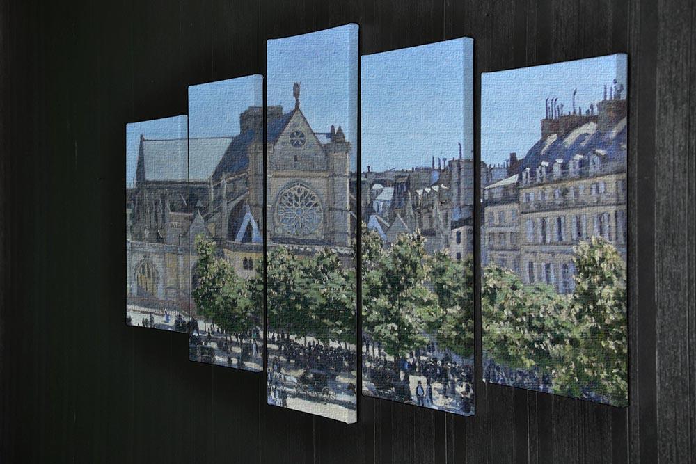 Saint Germain Auxerrois Paris 1867 by Monet 5 Split Panel Canvas - Canvas Art Rocks - 2