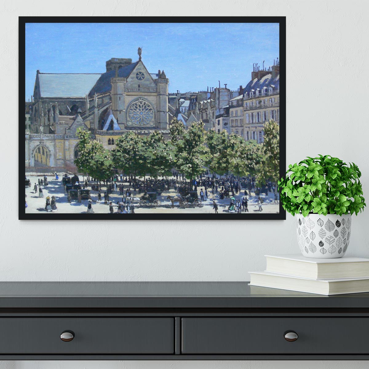 Saint Germain Auxerrois Paris 1867 by Monet Framed Print - Canvas Art Rocks - 2