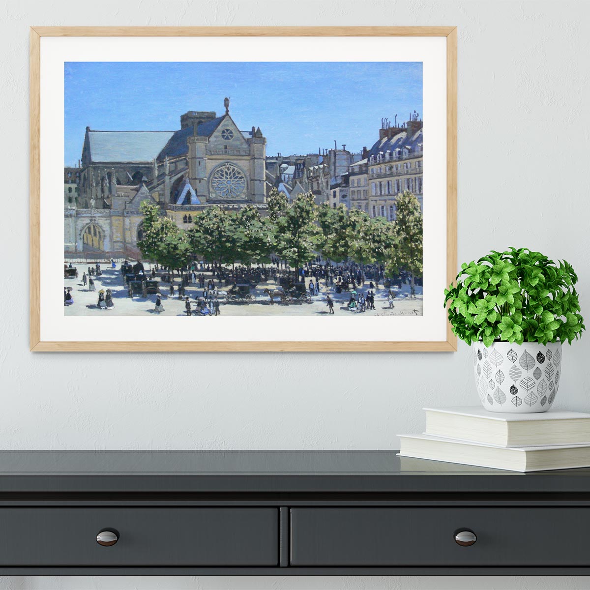 Saint Germain Auxerrois Paris 1867 by Monet Framed Print - Canvas Art Rocks - 3