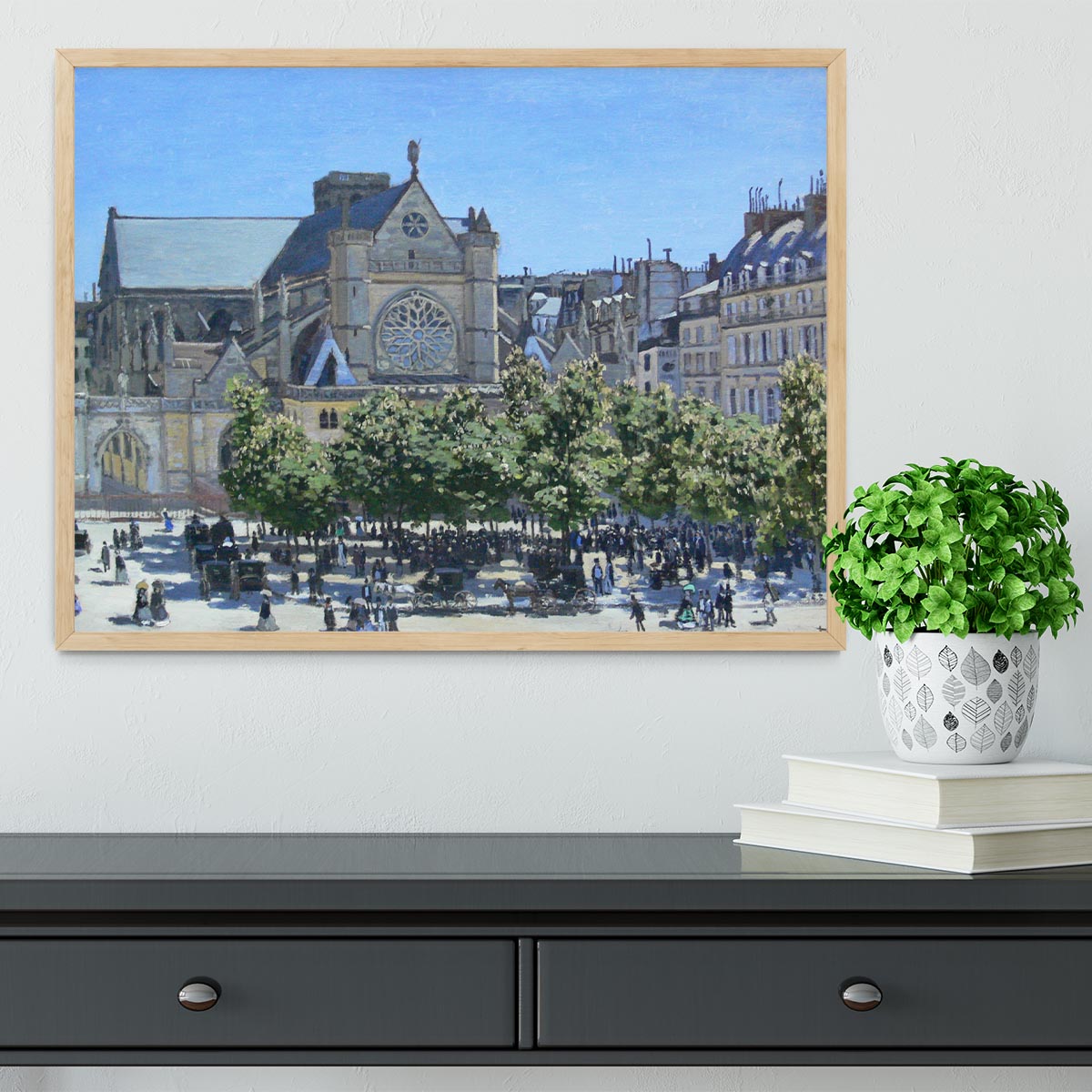 Saint Germain Auxerrois Paris 1867 by Monet Framed Print - Canvas Art Rocks - 4