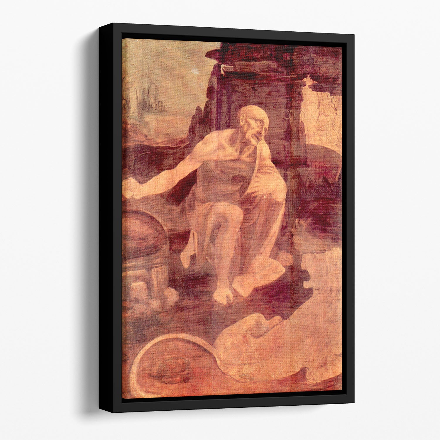 Saint Hieronymus by Da Vinci Floating Framed Canvas