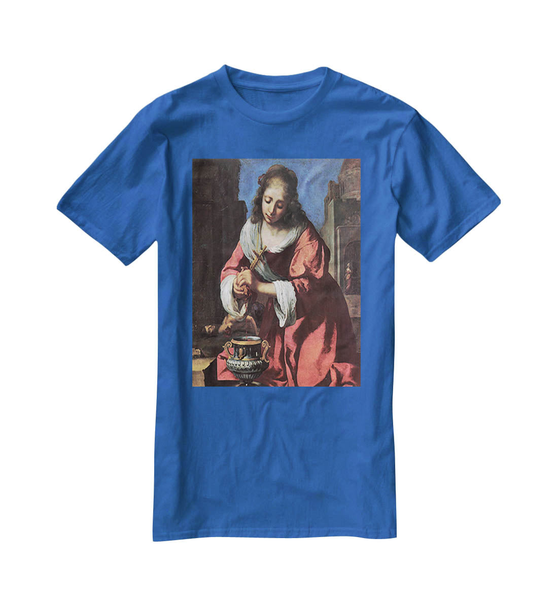 Saint Praxedis by Vermeer T-Shirt - Canvas Art Rocks - 2