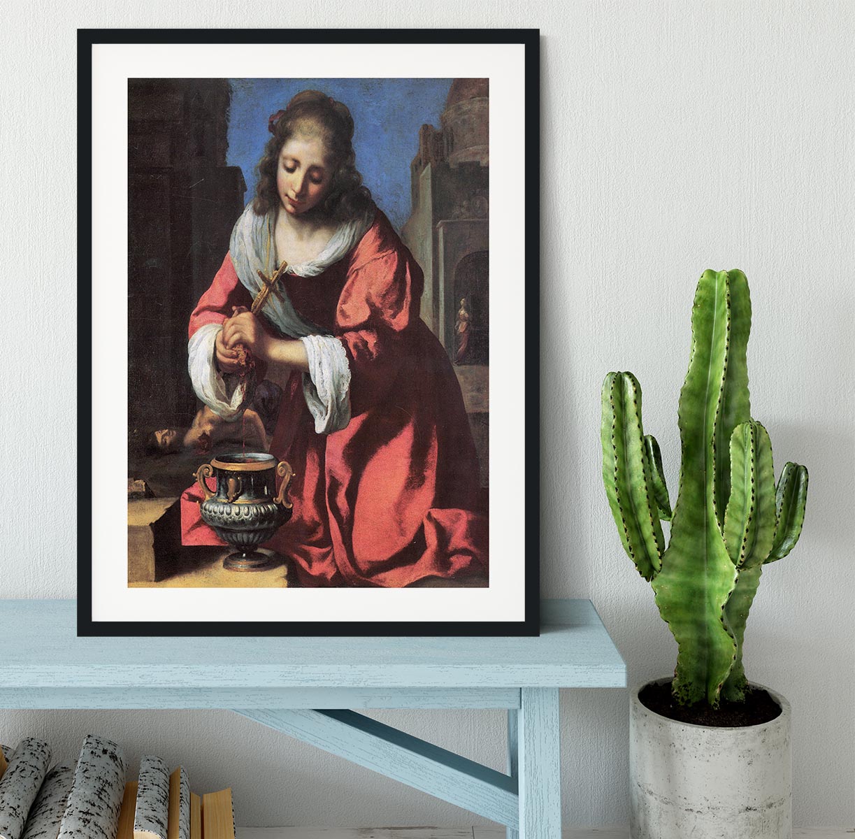 Saint Praxedis by Vermeer Framed Print - Canvas Art Rocks - 1