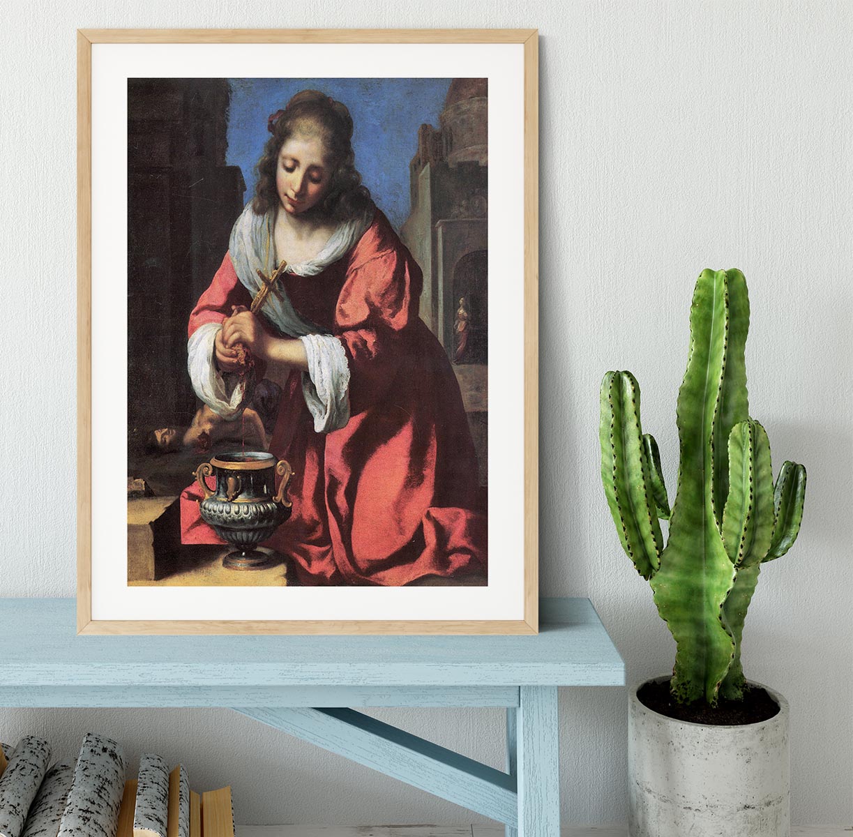 Saint Praxedis by Vermeer Framed Print - Canvas Art Rocks - 3