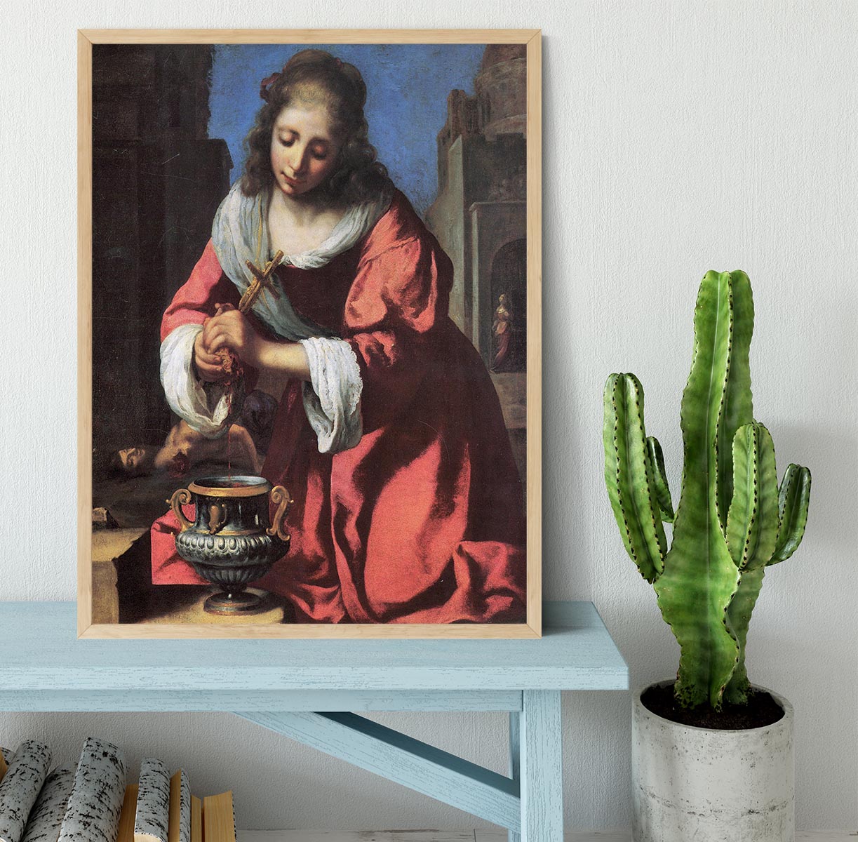 Saint Praxedis by Vermeer Framed Print - Canvas Art Rocks - 4