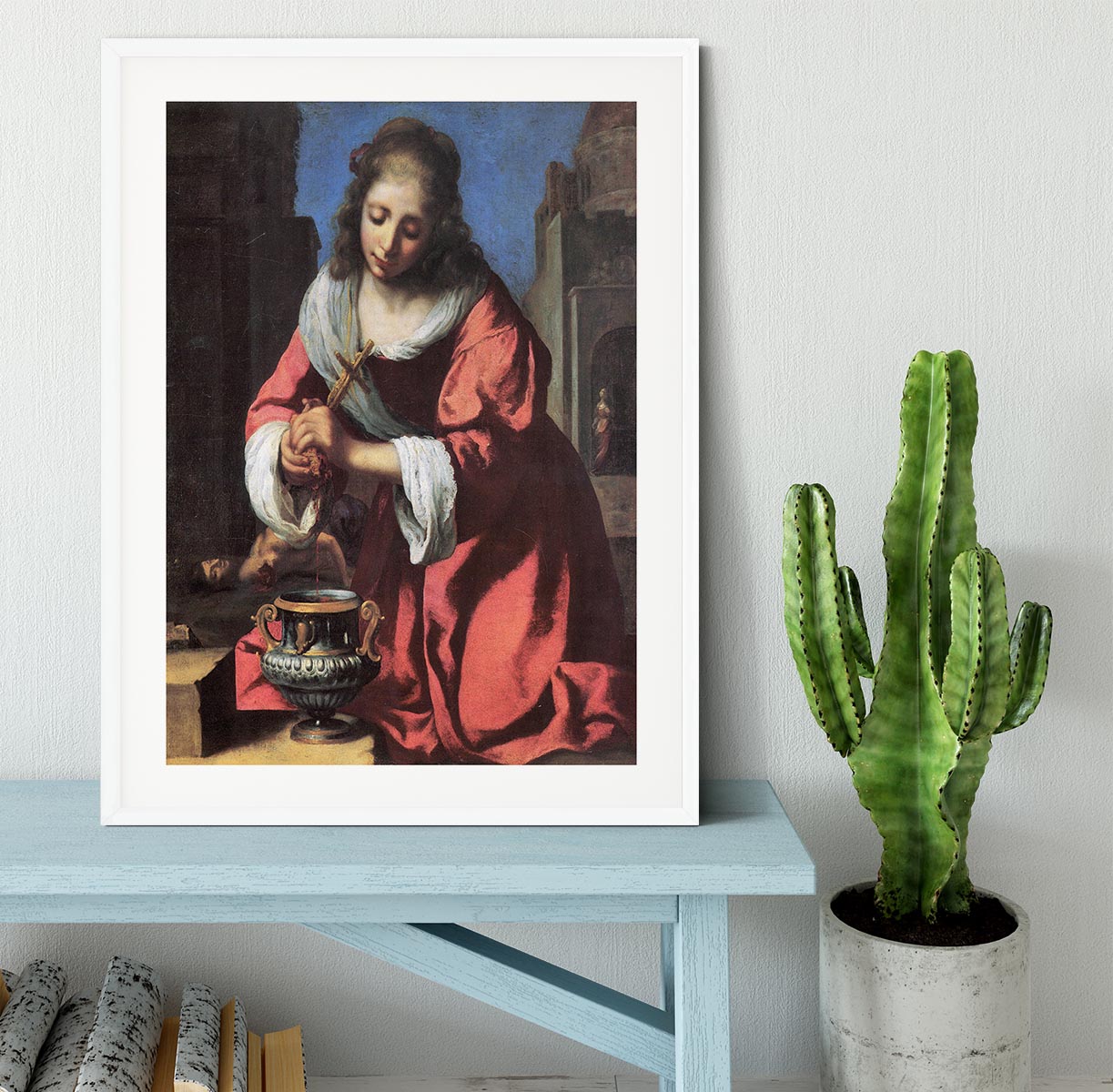 Saint Praxedis by Vermeer Framed Print - Canvas Art Rocks - 5