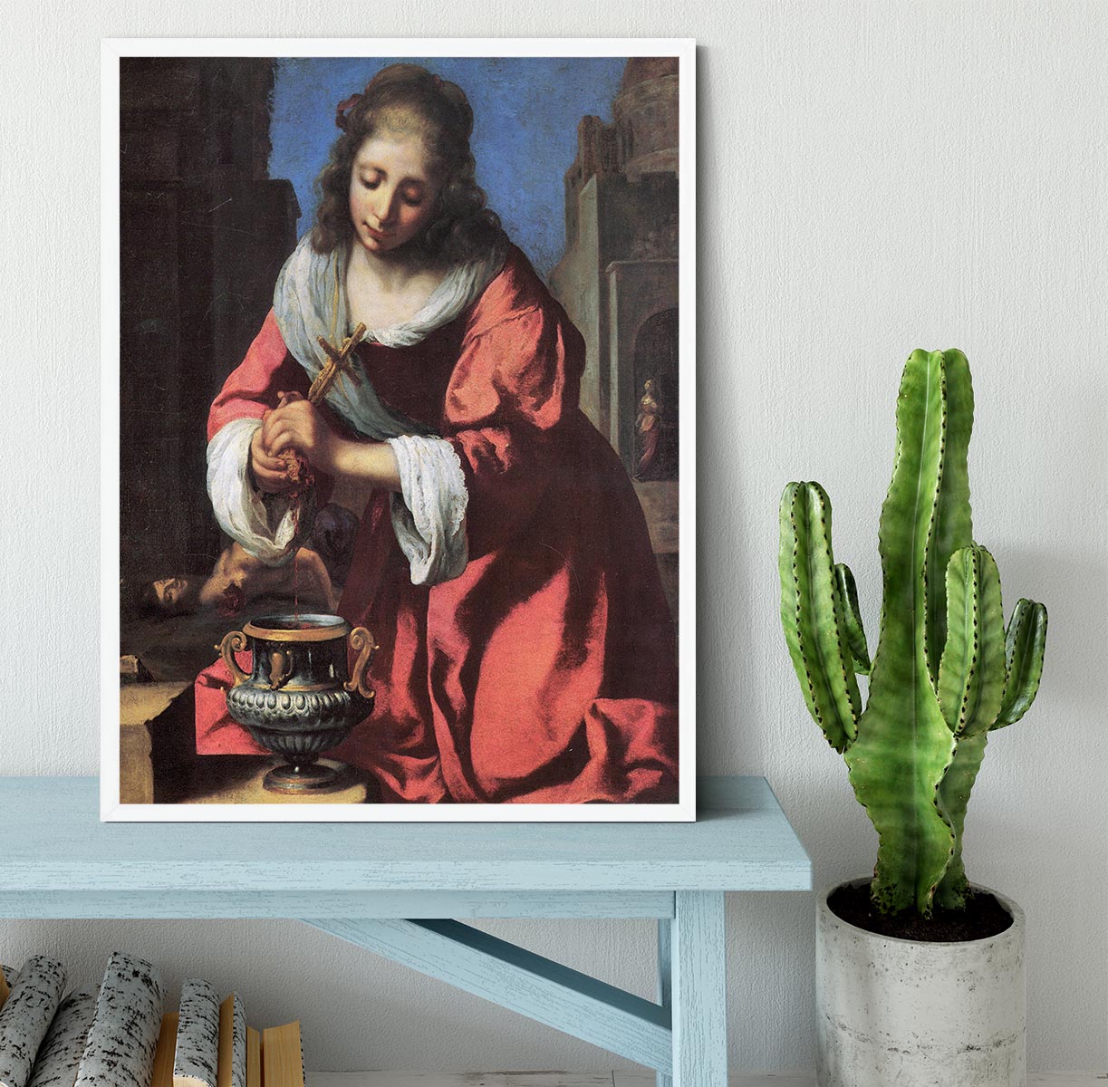 Saint Praxedis by Vermeer Framed Print - Canvas Art Rocks -6