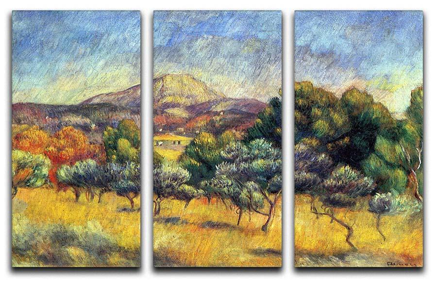Sainte Vicoria Mountain by Renoir 3 Split Panel Canvas Print - Canvas Art Rocks - 1