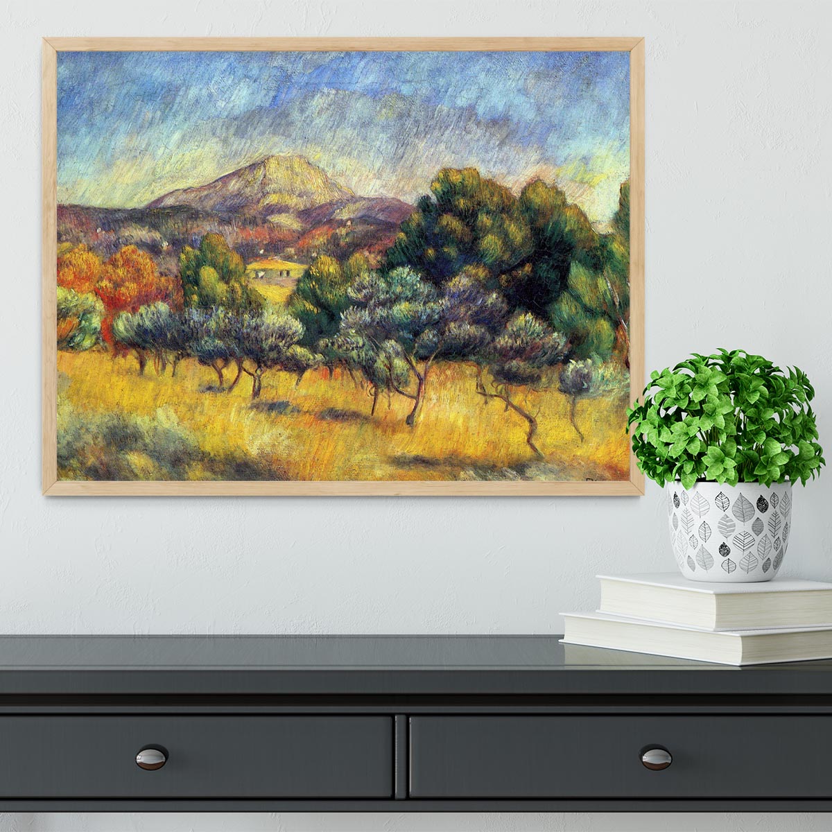 Sainte Vicoria Mountain by Renoir Framed Print - Canvas Art Rocks - 4