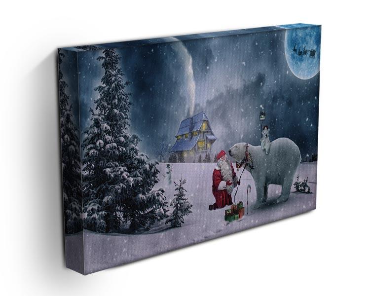 Santa And The Polar Bear Canvas Print or Poster - Canvas Art Rocks - 3