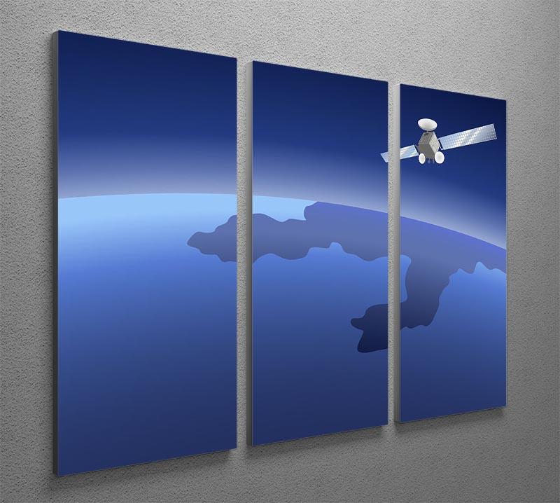 Satellite orbiting around the planet through the space 3 Split Panel Canvas Print - Canvas Art Rocks - 2