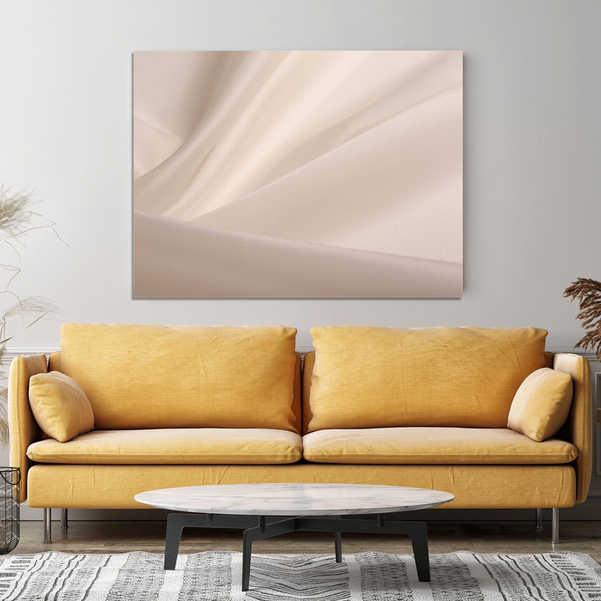 Satin fabric champagne Canvas Print or Poster - Canvas Art Rocks - 4
