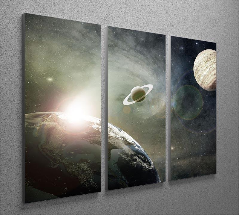Saturn and Jupiter in a Cosmic Cloud 3 Split Panel Canvas Print - Canvas Art Rocks - 2