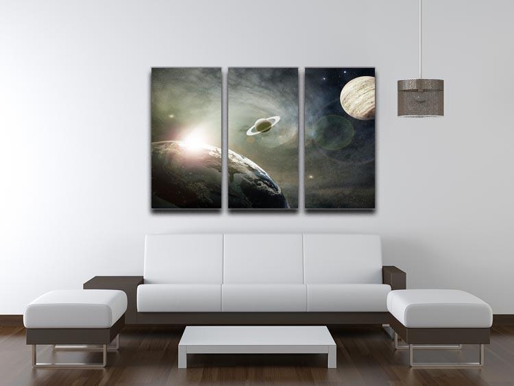 Saturn and Jupiter in a Cosmic Cloud 3 Split Panel Canvas Print - Canvas Art Rocks - 3