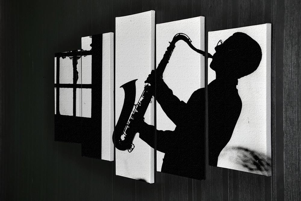 Saxophone player 5 Split Panel Canvas - Canvas Art Rocks - 2