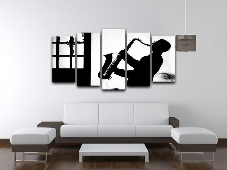 Saxophone player 5 Split Panel Canvas - Canvas Art Rocks - 3