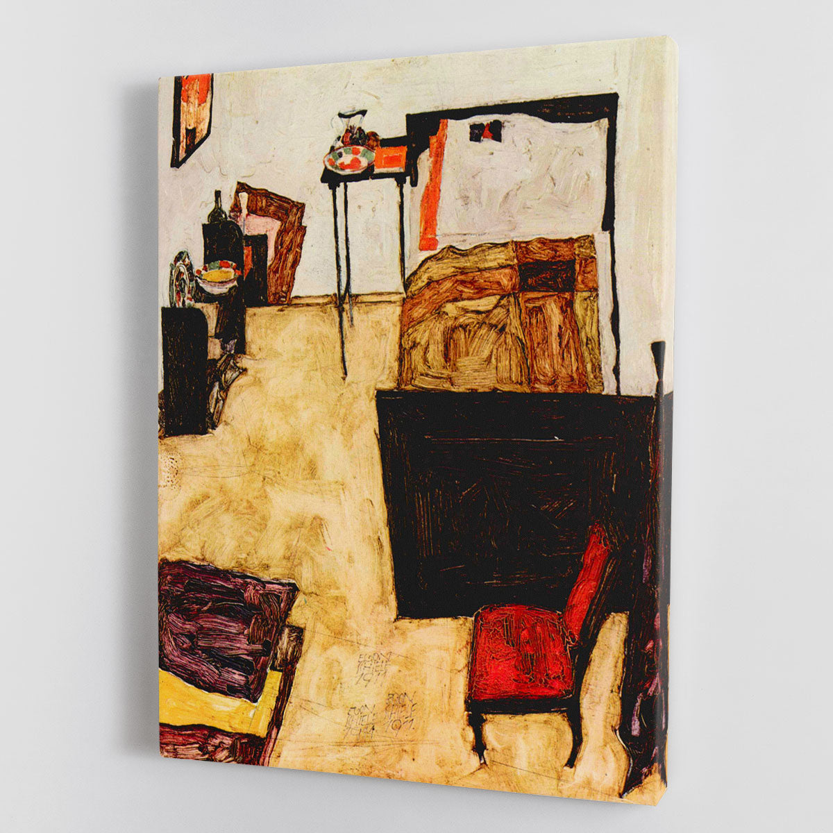 Schiele's living room in Neulengbach by Egon Schiele Canvas Print or Poster - Canvas Art Rocks - 1