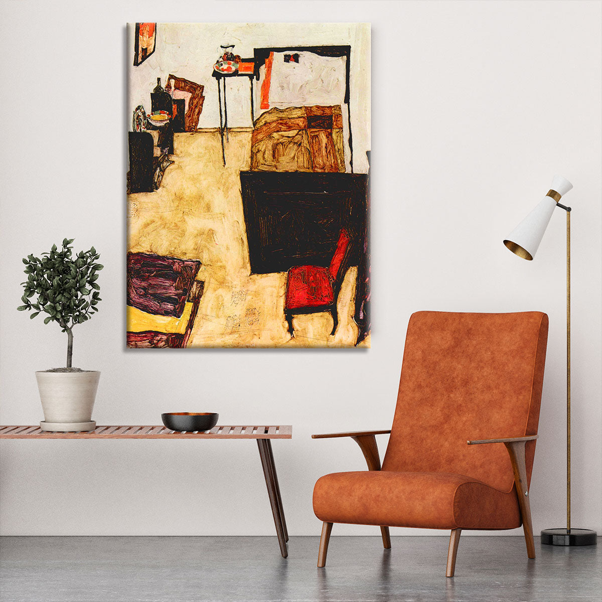 Schiele's living room in Neulengbach by Egon Schiele Canvas Print or Poster - Canvas Art Rocks - 6