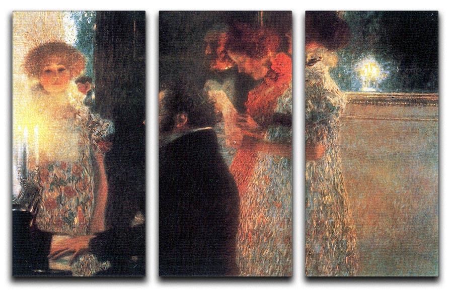Schubert at the piano by Klimt 3 Split Panel Canvas Print - Canvas Art Rocks - 1