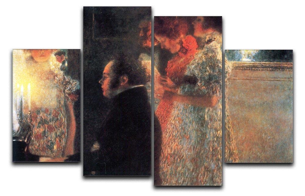 Schubert at the piano by Klimt 4 Split Panel Canvas  - Canvas Art Rocks - 1
